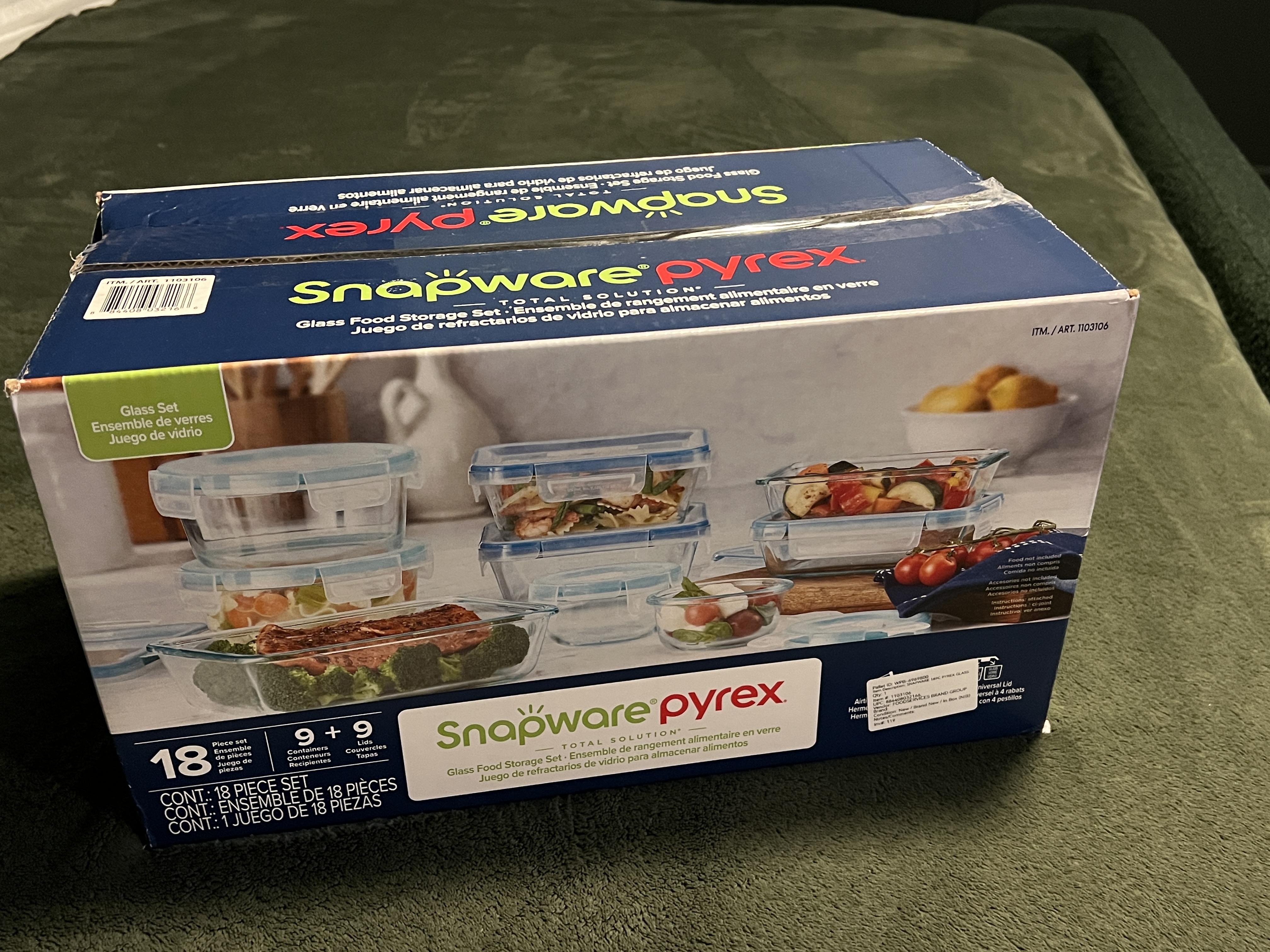 SNAPWARE 18PC PYREX GLASS